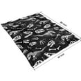 thumbnail image 4 of Black Cartoon Dinosaurs Skulls Skeletons Pattern Blanket,Comfortable Soft Lamb Wool Throw Blanket,All Season,Warm Lightweight Blankets for Sofa Bed Couch Living Room Chair,60"x80", 4 of 4