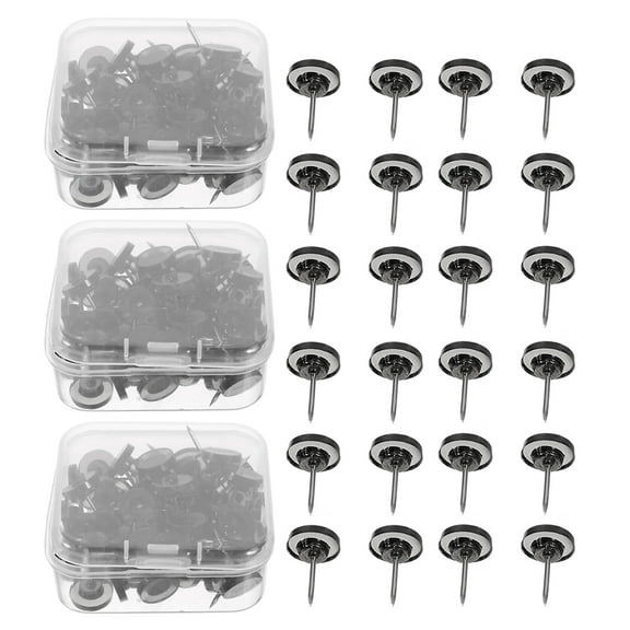 STOBOK Decorative Black Push Pins for Wall Hangings and Map Marking