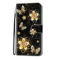 thumbnail image 2 of SaniMore for iPhone 13 Pro Max 6.7 "2021 PU Leather Case with Card Slots Detchable Lanyard Color Painting Luxury Pattern Flip Kickstand Shcokproof Wallet Case For iPhone 13 Pro Max, Gold Butterfly, 2 of 10
