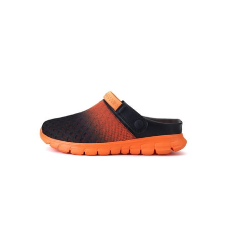 

Rockomi Unisex Clogs Adjustable Strap Beach Sandals Summer Mules Womens Mens Comfort Breathable Casual Shoes Non-slip Slip On Slippers Orange 7