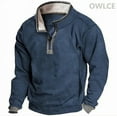 thumbnail image 2 of 2024 New Pattern print casual polo collar zip men's sweater hoodie menswear, 2 of 6