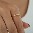 thumbnail image 3 of SOLITAIRE JEWELRY 5 Stone Round Moissanite Diamond Dainty Minimalist Ring Solid 14K Yellow Gold Ring Size 5, 3 of 5