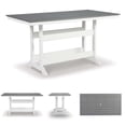 thumbnail image 3 of Ashley Furniture Transville Outdoor Plastic Dining Table in Gray and White, 3 of 15