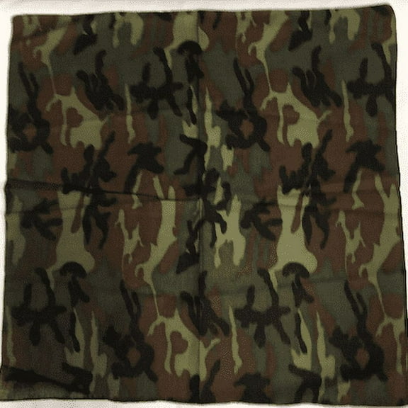 12 Camo Bandana Design Head Wrap 100% Cotton 22"X22"