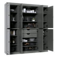 thumbnail image 4 of 100% Solid Wood Kitchen Pantry Storage Cabinet with Solid Doors, Adjustable Shelves and 2-Drawers, Gray, 4 of 6