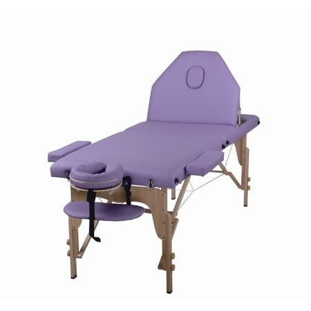 The Best Massage Table 3 Fold Purple Reiki Portable Massage Table - PU Leather w/ Free (Best Of Nature Massage Supplies)
