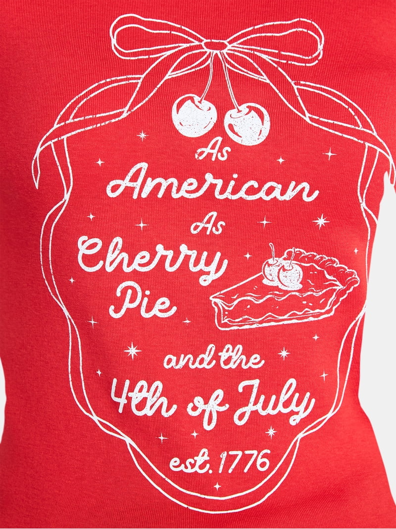Social Edition Women's American Cherry Pie Graphic Tee with Short