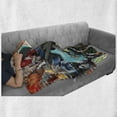 thumbnail image 5 of Music Soft Flannel Fleece Blanket, Collage of Music Color and Musical Instruments Street Wall Art Joyful Nostalgia Print, Cozy Plush for Indoor and Outdoor Use, 70" x 90", Multicolor, by Ambesonne, 5 of 5