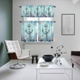 thumbnail image 4 of Coastal Anchor Blue Kitchen Curtains Sets for Windows 36 Inch Length, Summer Beach Nautical Coral Starfish Rod Pocket Window Treatments Tier Curtains and Valances Set for Bedroom/Bathroom, 4 of 8