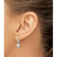 thumbnail image 3 of Sterling Silver Polished Puff Heart Dangle Hoop Earrings (25 X 25) Made In India qe7047, 3 of 5
