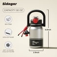 thumbnail image 3 of Sidagar 32 oz Vintage Stainless Steel Insulated Water Bottle with Straw Lid and Handle, Leakproof, Cool Silver Grey, 3 of 10