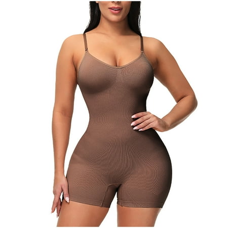 

Bodysuit Shapewear for Women Tummy Control Full Bust Body Shaper Butt Lifter Spaghetti Strap Jumpsuit Thigh Slimmer