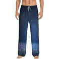 thumbnail image 2 of Kdxio Retro Blue Glitter Print Men's Sleep Pajama Pant Lounge Pants with Pockets, 2 of 8