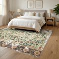 thumbnail image 3 of ODIKA 6'x9' Ultra-Soft Area Rug, Vintage Boho Distressed Vines Ornate Border Scrolls Ornamental None Washable, Bare feet friendly, Silk-Touch for Guest Room, Bedroom, 3 of 7