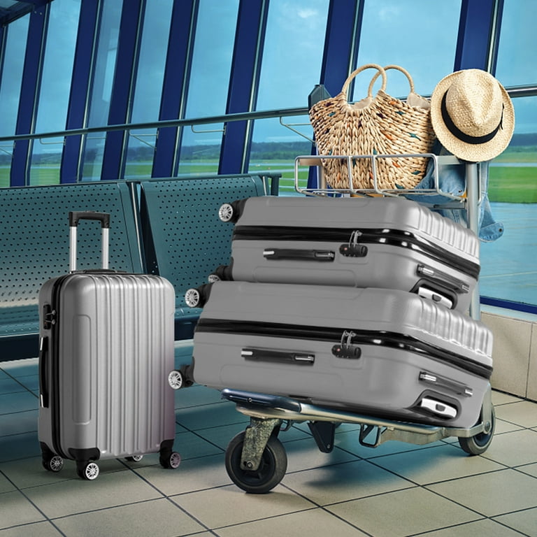 Zimtown 3 Piece Nested Spinner Suitcase Luggage Set With TSA Lock Gray Shop Black Friday Deals for 2024 Walmart