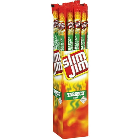 Slim Jim Giant Slim TABASCO Spiced 0.97 Oz Spicy Smoked Snack 24 Ct Box