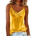 thumbnail image 2 of BUIGTTKLOP Velet Tops for Women Adjustable Spaghetti Strap Sleeveless Shirts Scoop Neck Velour Camisole Tops Loose Fitted Party Camis, 2 of 6