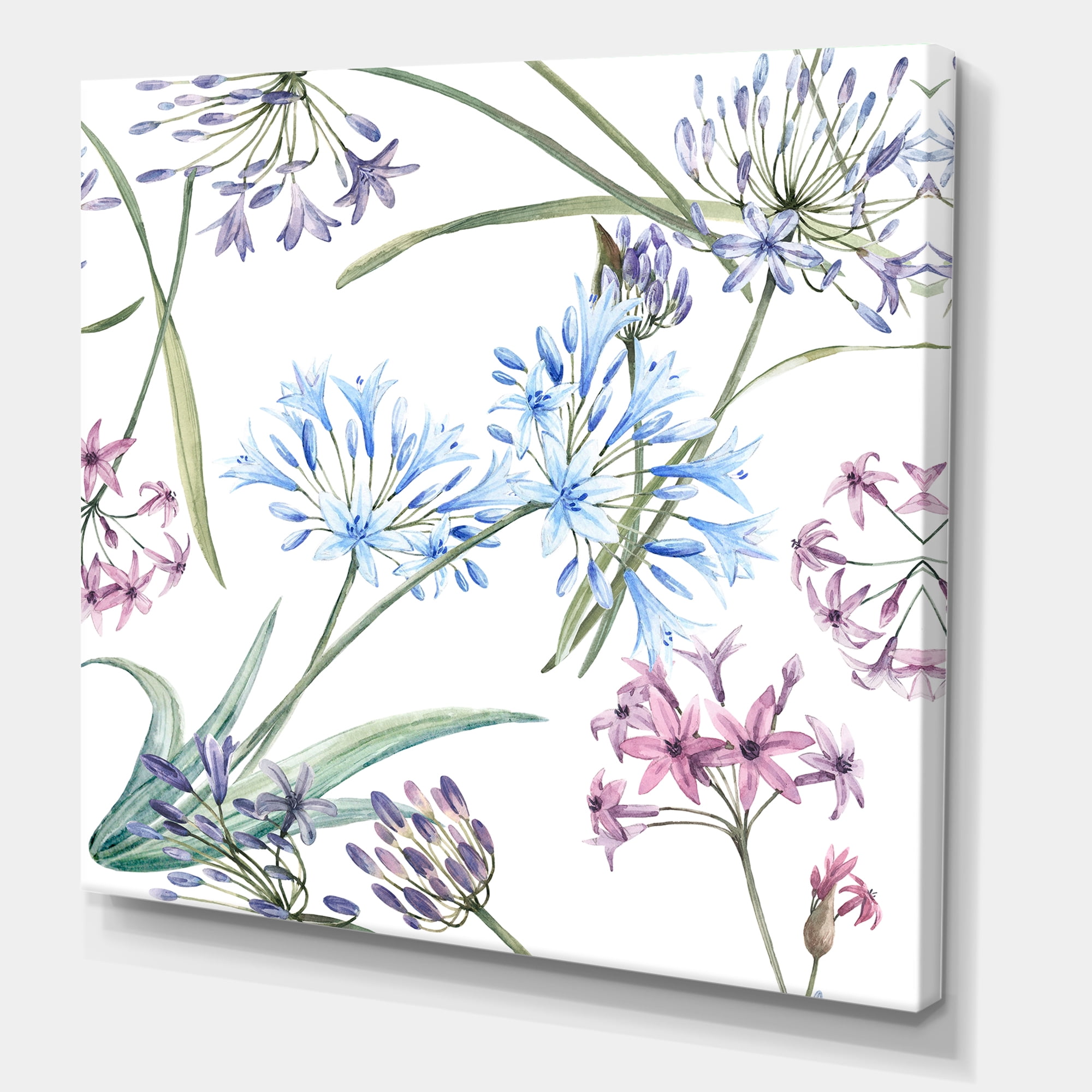Vibrant Summer Wildflowers On White II 30 in x 30 in Painting Canvas Art Print, by Designart