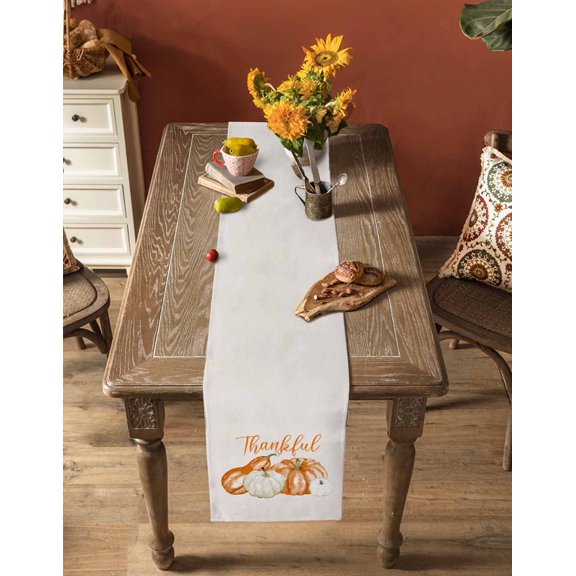 Autumn Thanksgiving Orange Pumpkin Table Runner Cotton Lin Wedding Table r Tablecloth Kitch r Table Runner
