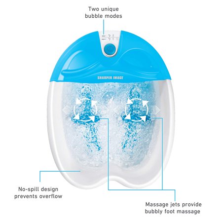 Jet Action Foot Bath - Sharper Image SMG1550BL Foot Spa with Bubble Jets, Vibrating Pedicure Spa, Relaxing Foot Bath, Designed for Rough Feet