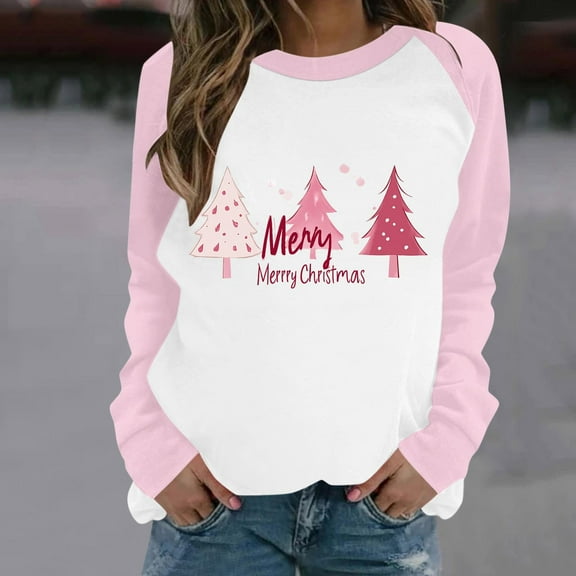EchfiProm Womens Merry Christmas Sweatshirts Oversized Sweatshirt Pullover Soft Long Sleeve Xmas Light Up Vintage Tops for Adult