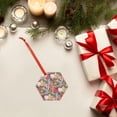 thumbnail image 6 of KLL Tropical Fruit Pattern Acrylic Christmas Ornaments,1 PCS Xmas Tree Decor with Ribbon 3" Christmas Décor Christmas Pendant for Hanging on Tree & Party Favors-Hexagon, 6 of 7