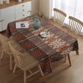 thumbnail image 2 of Red Boho Ethnic Geometric Pattern Rectangle Tablecloth 60"x84",Waterproof Polyester Rectangle Table Cloth, Wipeable Spillproof Polyester Tablecloth for Dining, Camping, Indoor and Outdoor, 2 of 5