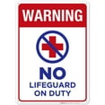thumbnail image 1 of No Lifeguard On Duty Pool Sign,, 1 of 8