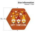 thumbnail image 3 of Bingfone Vintage Happy Thanksgiving Three Gnomes Leather Drinks Coasters With Set Of 6,Suitable For Home Kitchen,Coffee Cup Coasters Home Gift, 3 of 9