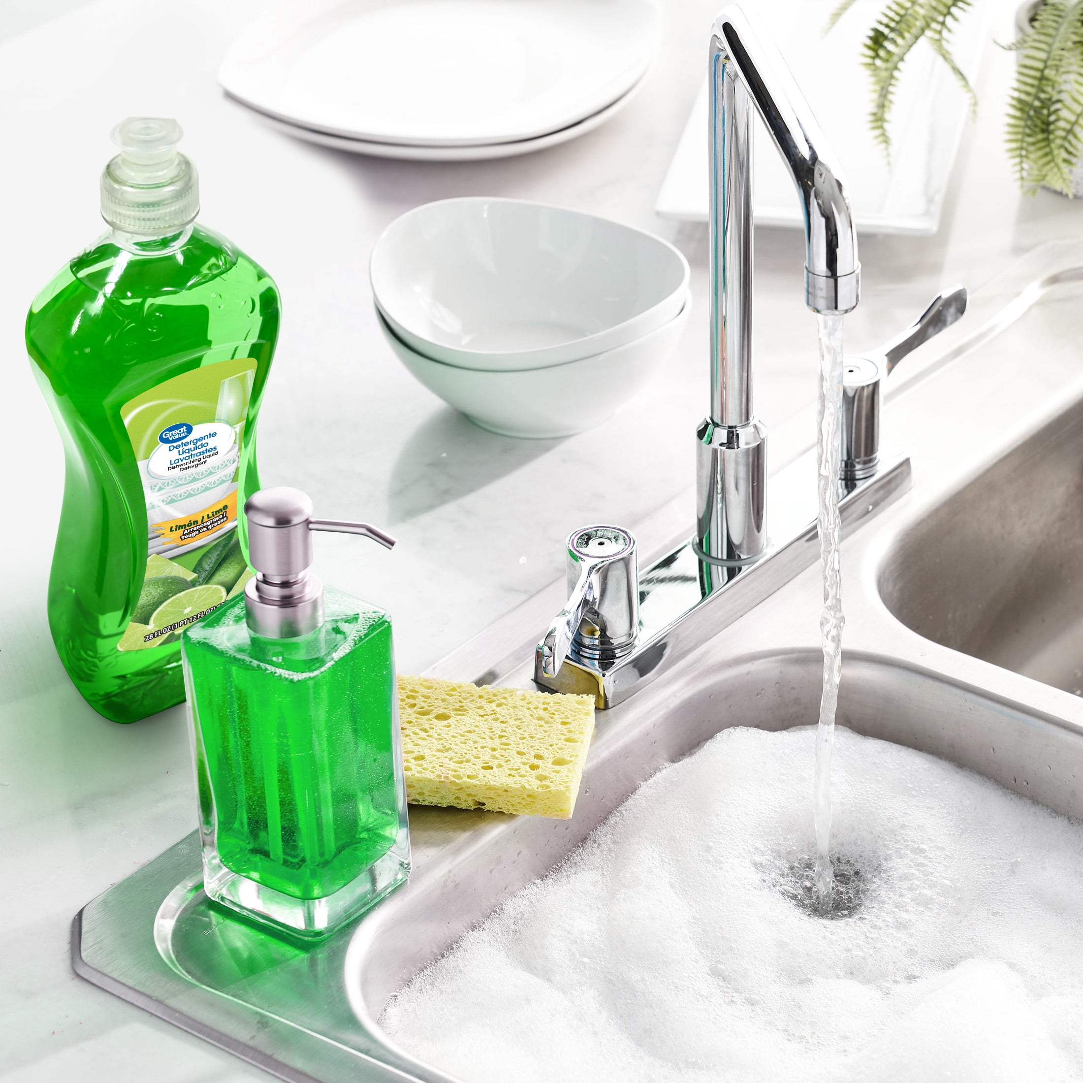 Great Value Dish Washing Liquid Detergent, Limon/Lime, 28 fl oz