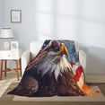 thumbnail image 2 of Disketp Bald Eagle Pilot Cozy Flannel Fleece Throw Blanket: Has a velvety texture for All Seasons - Perfect for Women, Men, & Kids"80"x60", 2 of 6