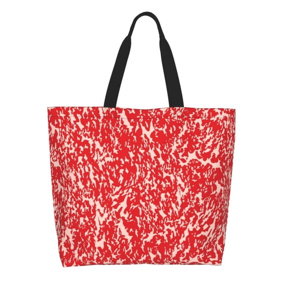Honeii Beef Print Tote Bag for Women, Foldable Tote Bag Large Shoulder Bag Top Handle Handbag for Travel, Work