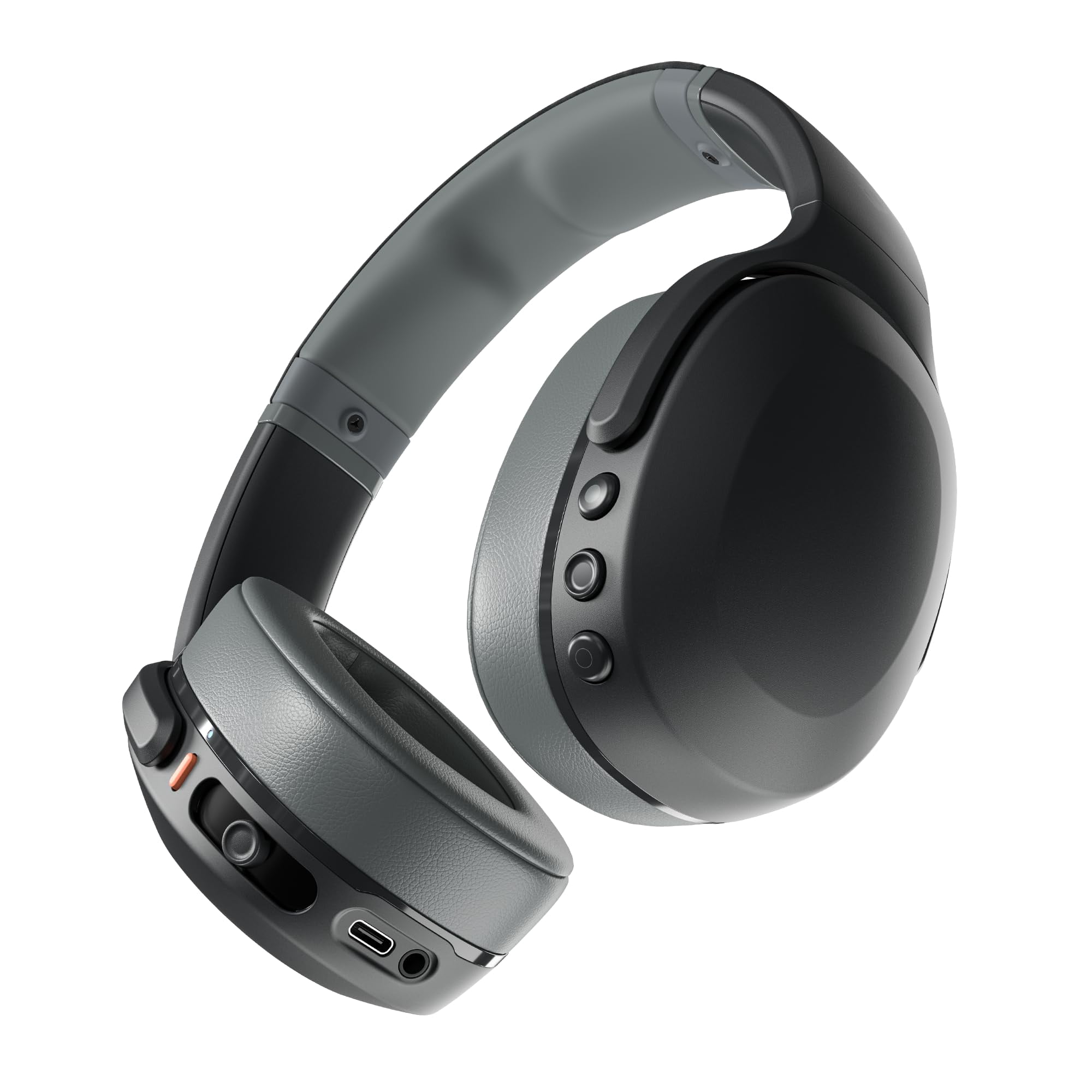 Skullcandy Crusher Evo Over-Ear Wireless Headphones with Sensory Bass, 40 Hr Battery, Microphone, Works with iPhone Android and Bluetooth Devices, Asphalt