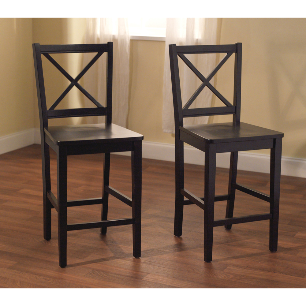 TMS Virginia Cross-Back 24" Counter Stools,Black, Set of 2 - image 4 of 6