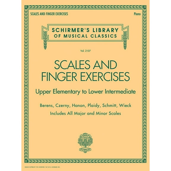 Scales and Finger Exercises: Schirmer Library of Classic Vol. 2107 Finger Exercise Book with Piano Scales Chords and Arp, (Paperback)