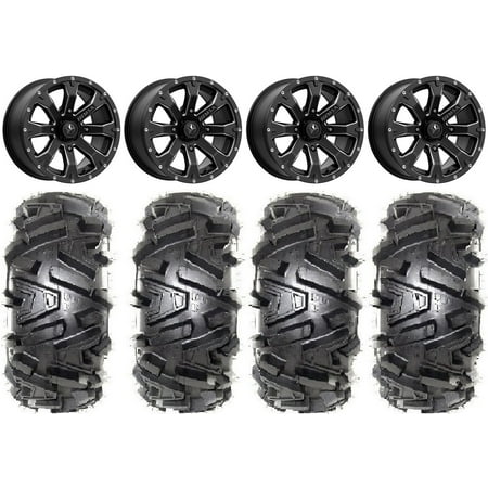 MSA Bounty 14 Wheels Black 27 Moto MTC Tires Can-Am Commander Maverick Renegade Outlander Defender