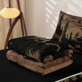 thumbnail image 5 of Erosebridal Brown Wood Bear Forest Zipper Twin Comforter Sets with Fitted Sheet and 2 Pillowcases for Boys Men, Pine Tree Mountain Print Zipper Bedding Set, Black Reversible, 4pcs, 5 of 7