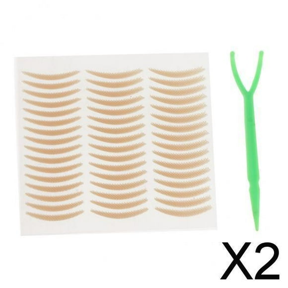 2xBreathable Decoración de Ojos Invisible Doble Párpado Cinta Adhesiva Maquillaje Pequeño , Color carne, 2 piezas