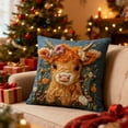 thumbnail image 4 of ToyKingdee Highland Cow Mom and Calves Print Throw Pillow Cover,Short Plush Decorative Square Pillpw Case Decor,Lumbar Pillows Case, Cushion for Sofa Couch Bed, 4 of 6