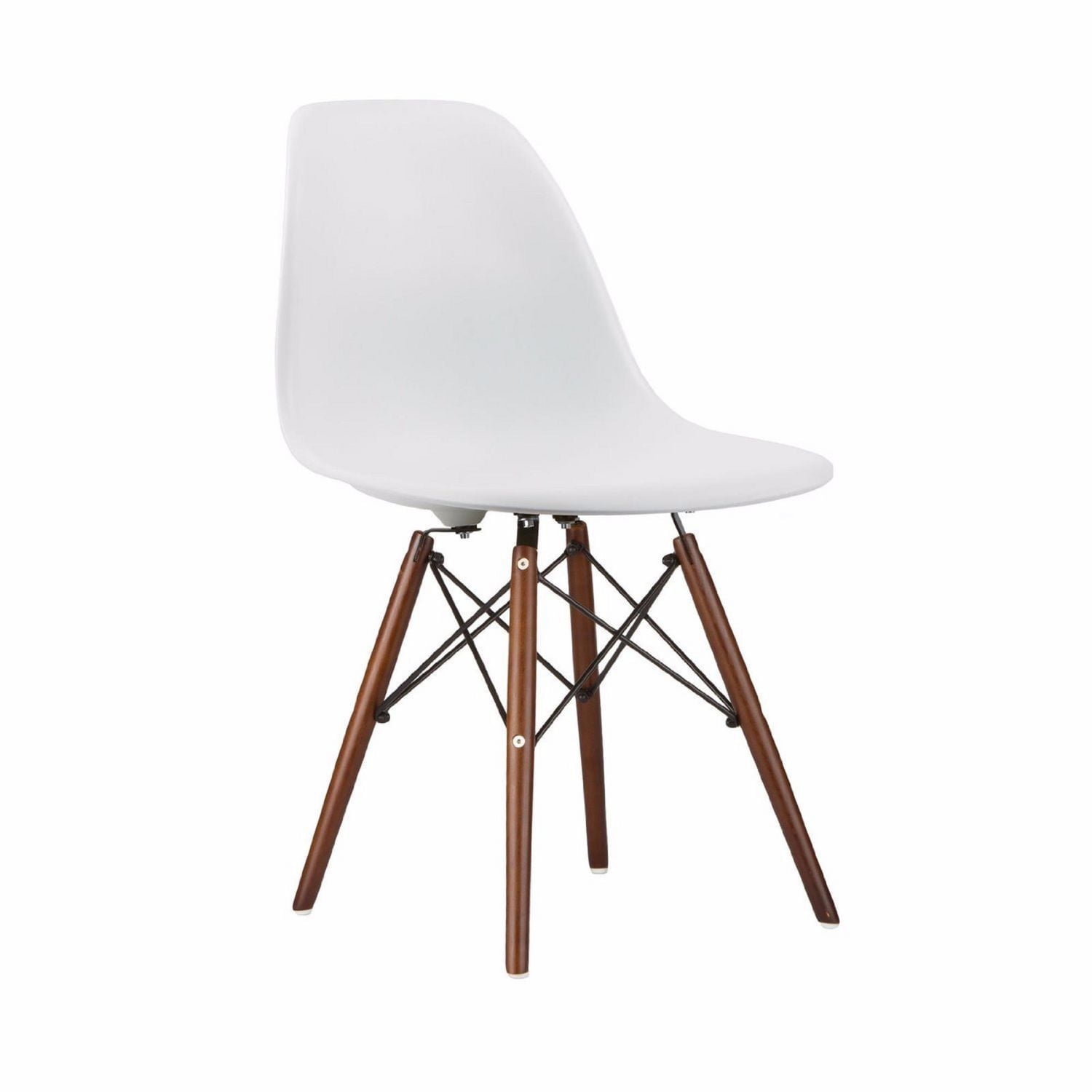 Fauteuil blanc Eames de Nicer Furniture avec jambes en bois
