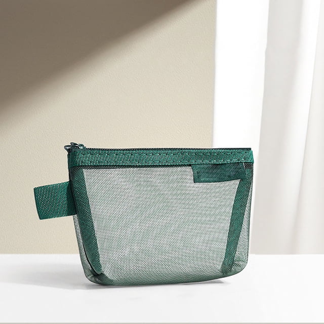 Organizador de malla transparente para estuche – Pequeña bolsa de almacenamiento con cremallera 3D para colegio, oficina, viajes, cosméticos y papelería