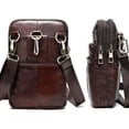 thumbnail image 2 of Phone bag for men in leather. Phone clip belt bag. 6.5" Mobile phone wallet size, 2 of 5
