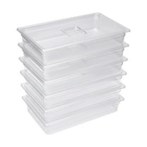 Miumaeov 6 Pack Commercial Clear Food Pans with Lids Vegetable Fruit Storage Pans For Hotel Buffet Restuarant