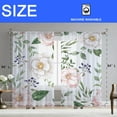thumbnail image 5 of Floral Sheer Curtains for Living Room 84 inch Length 2 Panels Set Elegant Pink Rose Spring Flower Printed Window Curtain Chiffon Drapes for Bedroom, 5 of 6