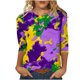thumbnail image 3 of TaTaai Carnival Women's Casual Print Round Neck 3/4 Sleeve T-Shirt Loose Top Gift, 3 of 5