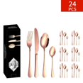 thumbnail image 1 of AMERTEER Silverware Set Flatware Set Stainless Steel Dinnerware Set for 6  24-Piece Cutlery Set  Silver, 1 of 8