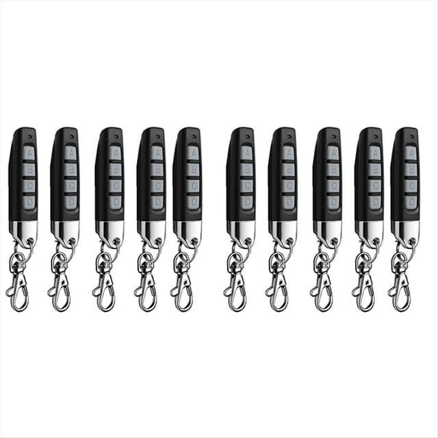 10 Duplicadores Inalámbricos Compactos de Control Remoto de 433 MHz para Puertas de Garaje y Sistemas de Portones. Compatibilidad Universal. Color Negro.
