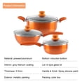 thumbnail image 3 of JINLUO 3PCS Pot Set Nonstick Pot and Pan Set-Wok, Soup Milk Pot Set, Orange, 3 of 9