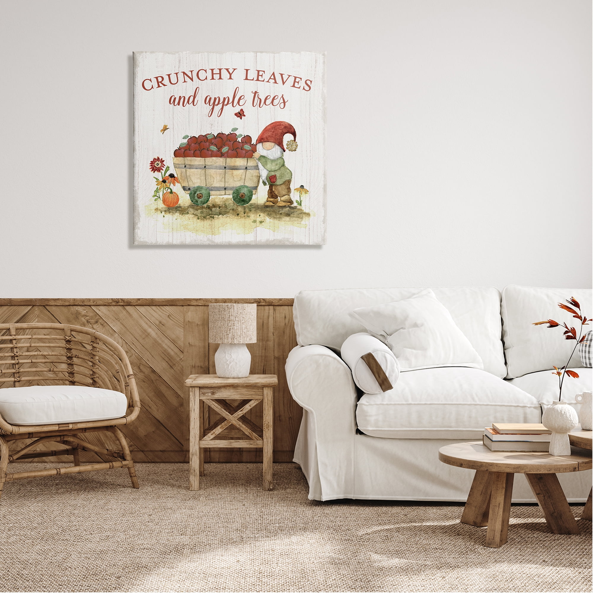 Stupell Industries Fall Apple Tree Phrase Fairy Tales & Fantasy Painting Gallery Wrapped Canvas Art Print Wall Art, 30 x 30