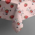 thumbnail image 5 of Pink Cow Strawberry Pattern Square Tablecloth,Waterproof Square Table Cover,Wipeable Spillproof Washable Table Cover for Home Kitchen Party Decor 42"X42"(107x107cm), 5 of 6